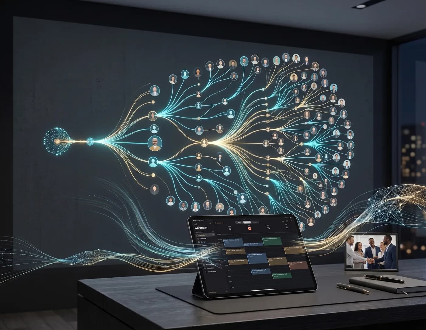 A network of customer connections branching out from a single campaign