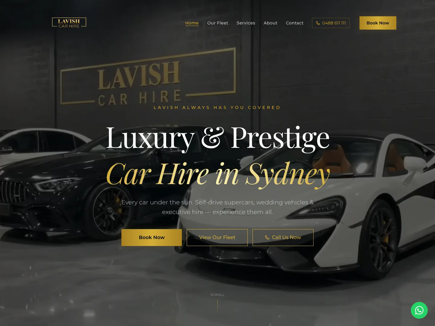 Lavish Car Hire homepage: luxury and prestige car hire in Sydney