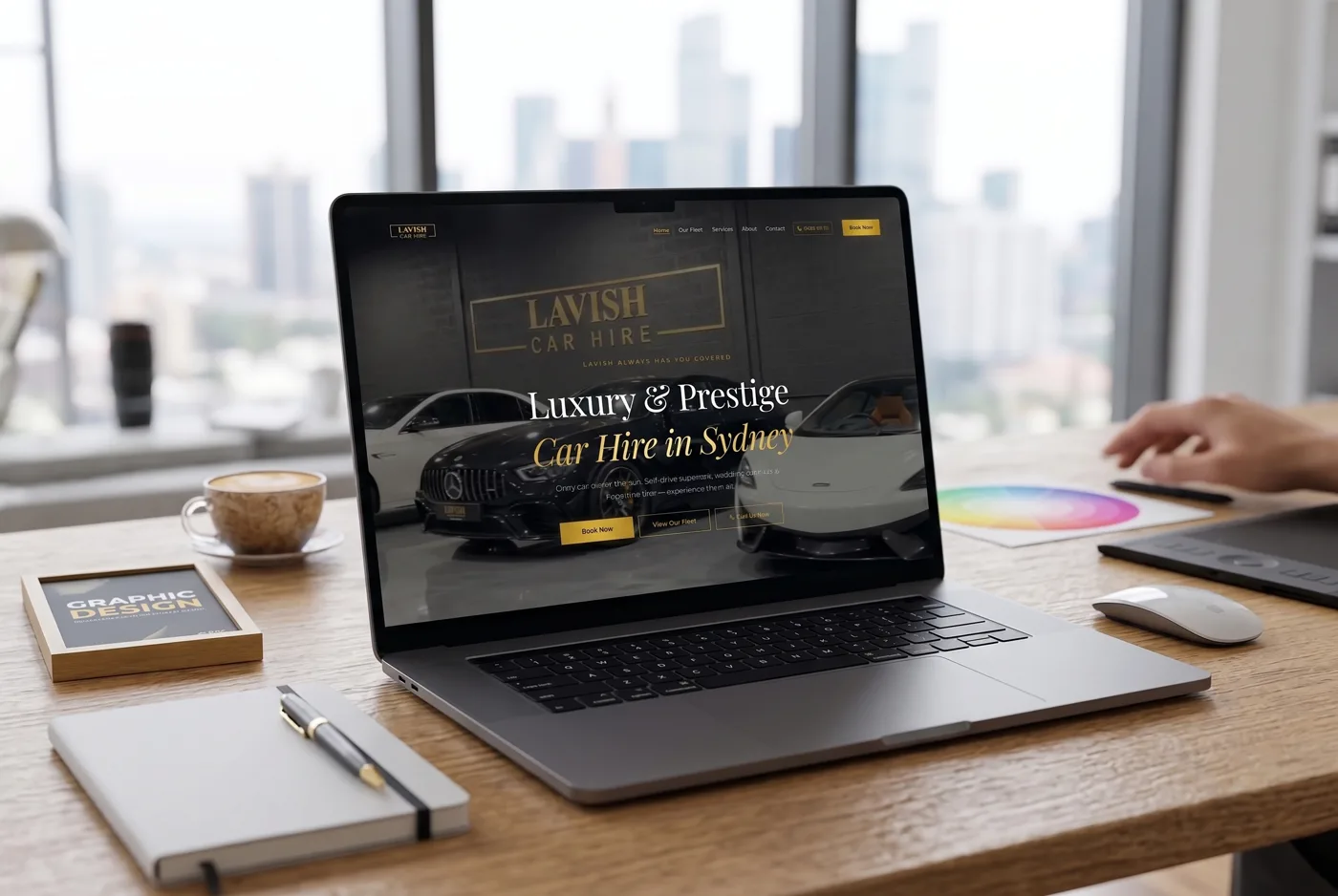 A premium website built by Avanti Digital on a laptop in a Sydney studio